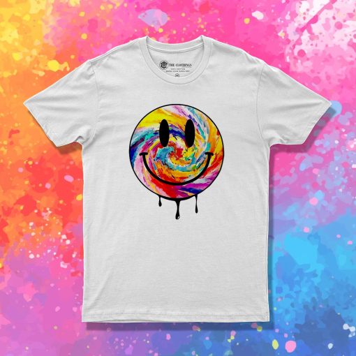 Acid Dripping Smiley Face Tie Dye T Shirt