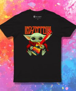 Baby Yoda Hug Ledzeppelin Guitar T Shirt
