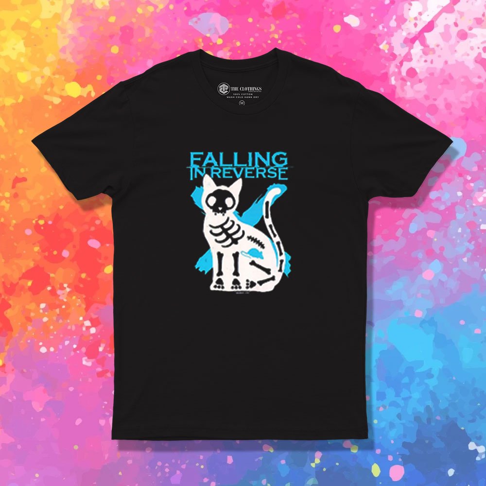 Falling In Reverse Skeleton Cat T Shirt