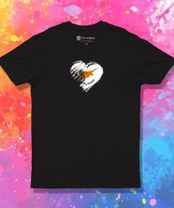 Grungy I Love Cyprus Heart Flag T Shirt