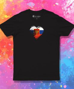 Grungy I Love Russia Heart Flag T Shirt