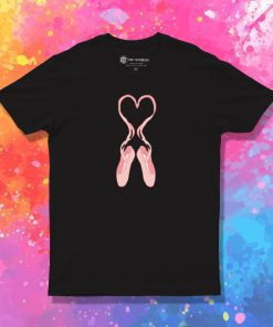 Lovely Heart Pink Ballet Slippers T Shirt