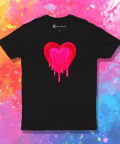 Melting Magenta Painted Heart T Shirt