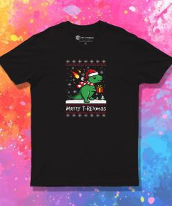 Merry t rex mas ugly christmas sweater T Shirt