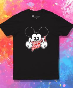 Mickey Mouse Gangster Middle Finger T Shirt