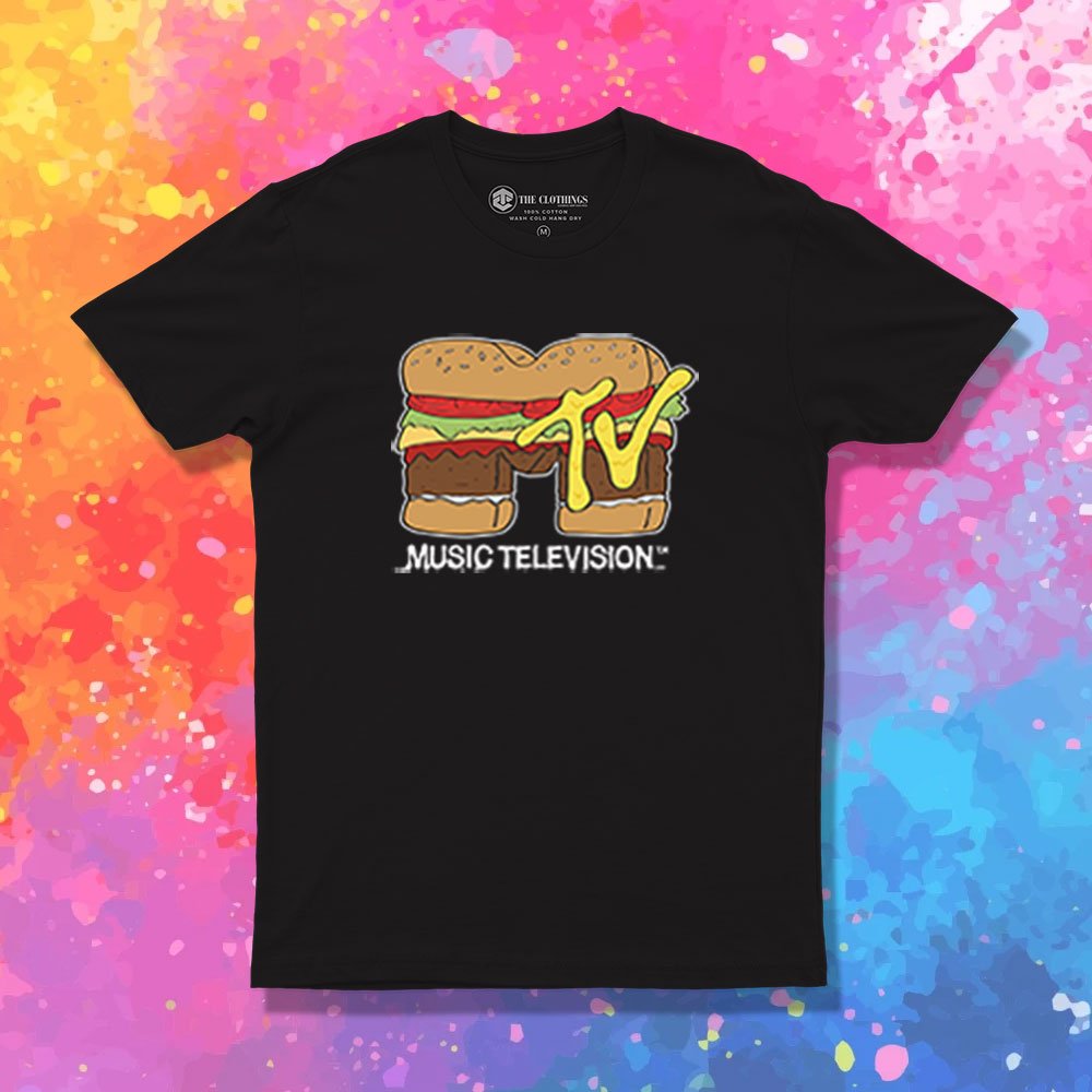 Music Television Hamburger T Shirt