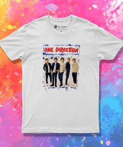 One Direction Spray Paint Blue T Shirt
