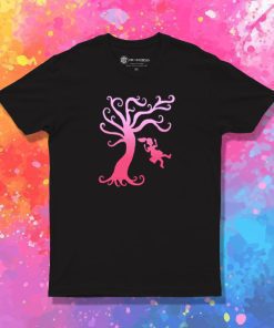 Pink Girly Tree Swing Silhouette T Shirt