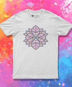 Pink Radial Mandala Flower T Shirt