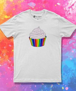 Rainbow Cupcake with Pink Frosting T Shirt