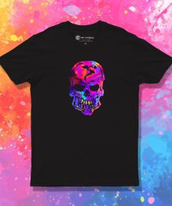 Rainbow Human Skull T Shirt