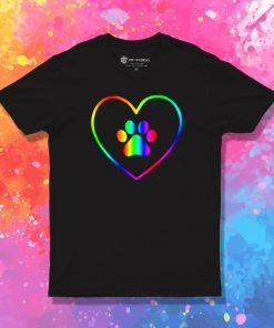 Rainbow Paw Heart T Shirt