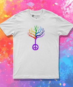 Rainbow Peace Sign Tree T Shirt