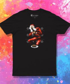 Santa Devouring His Cookies T Shirt