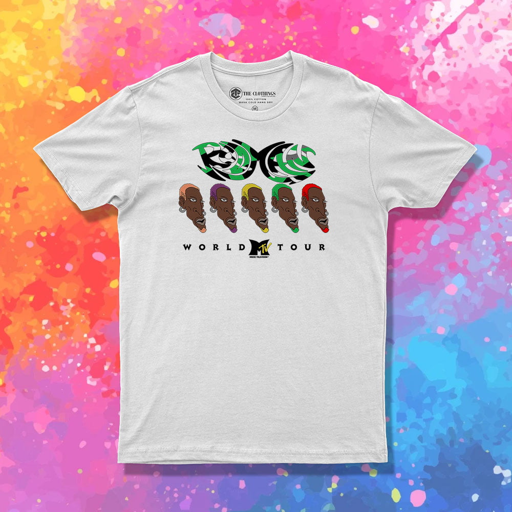 Thrashed 90s Dennis Rodman MTV World Tour T Shirt