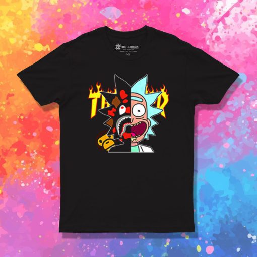 Thrasher Bape Rick Morty T Shirt