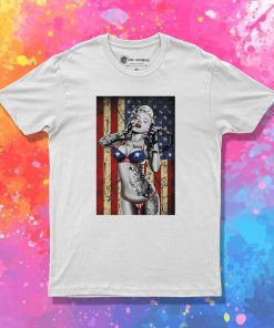 Vintage Marilyn Monroe Bikini American Flag T Shirt