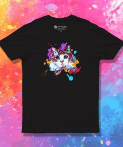 watercolour cat face T Shirt