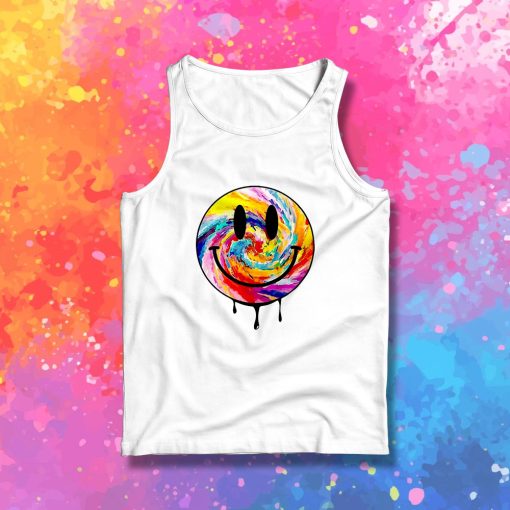 Acid Dripping Smiley Face Tie Dye Tank Top