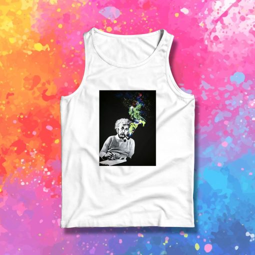 Albert Einstein Smoking Colors Tank Top