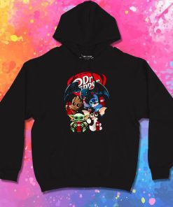Baby Yoda Groot And Toothless Stitch Gizmo Hugging Dr Pepper Hoodie