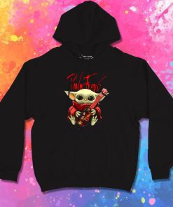 Baby Yoda Hug Pink Floyd Guitar Hoodie
