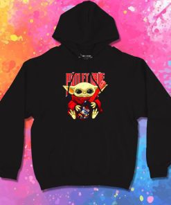 Baby Yoda hug Motley Crue Hoodie