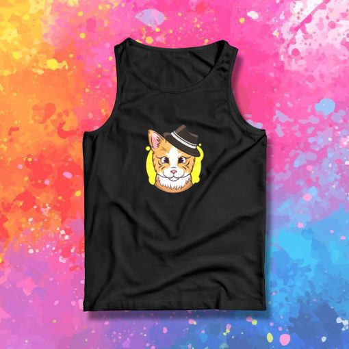 Detective Cat Brown Hat Tank Top