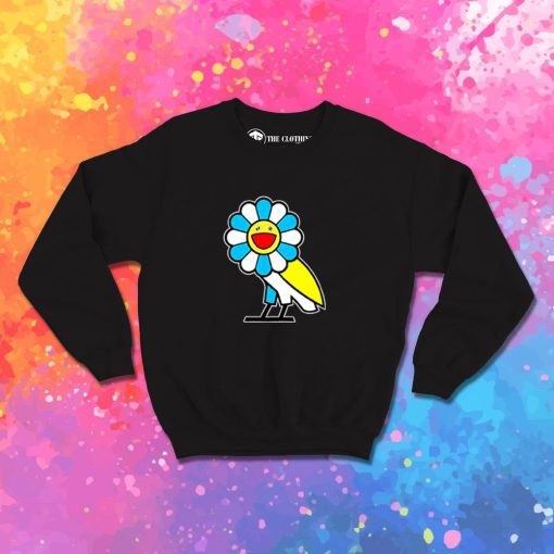 Drake Wears OVO x Takashi Murakami Collaboration Sweatshirt