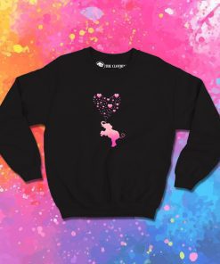 Elephant with Pink Heart Bubbles Sweatshirt