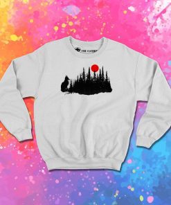 Forest Fox and Red Moon Sweatshirt
