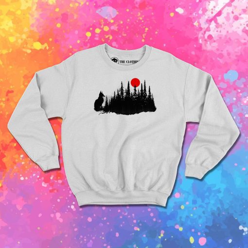 Forest Fox and Red Moon Sweatshirt
