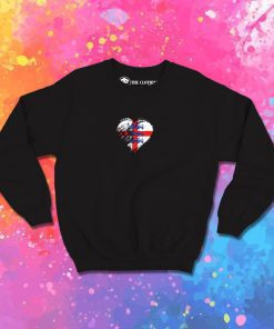 Grungy I Love England Heart Flag Sweatshirt