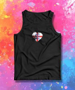 Grungy I Love England Heart Flag Tank Top