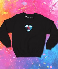 Grungy I Love Luxembourg Heart Flag Sweatshirt