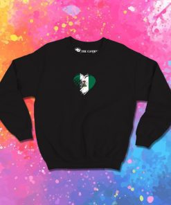 Grungy I Love Nigeria Heart Flag Sweatshirt