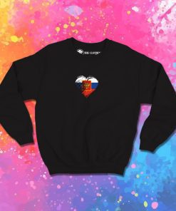 Grungy I Love Russia Heart Flag Sweatshirt