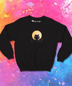 Halloween Fence Black Cat Sweatshirt