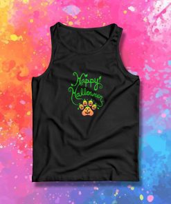 Happy Halloween Pawpkin Print Tank Top