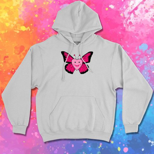 Happy Pink Heart Butterfly Hoodie