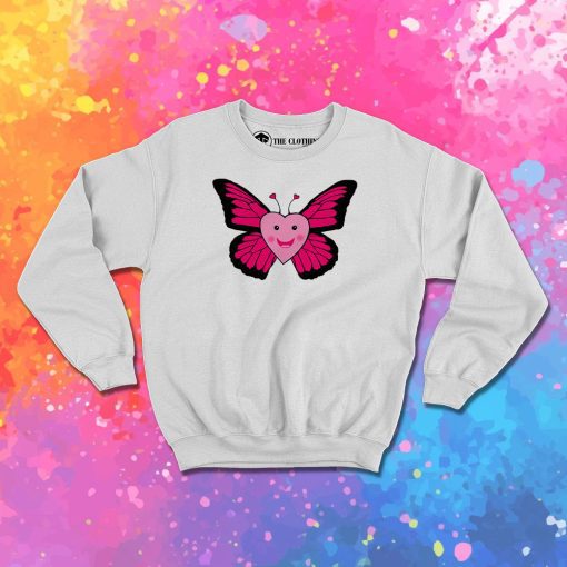 Happy Pink Heart Butterfly Sweatshirt