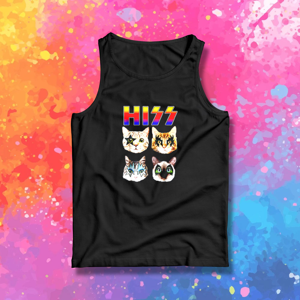 Hiss Funny Cats Kittens Rock Rockin Tank Top