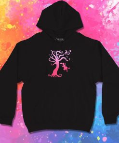 Pink Girly Tree Swing Silhouette Hoodie