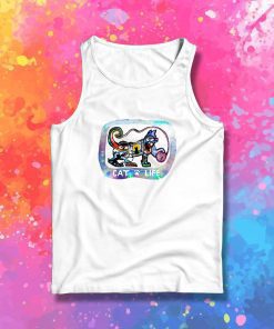 Playful Cat Life Silhouette Tank Top