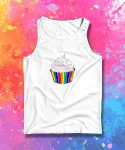 Rainbow Cupcake with Pink Frosting Tank Top