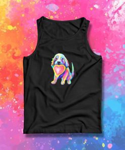 Soft Pastel Lovable Rainbow Pup Tank Top