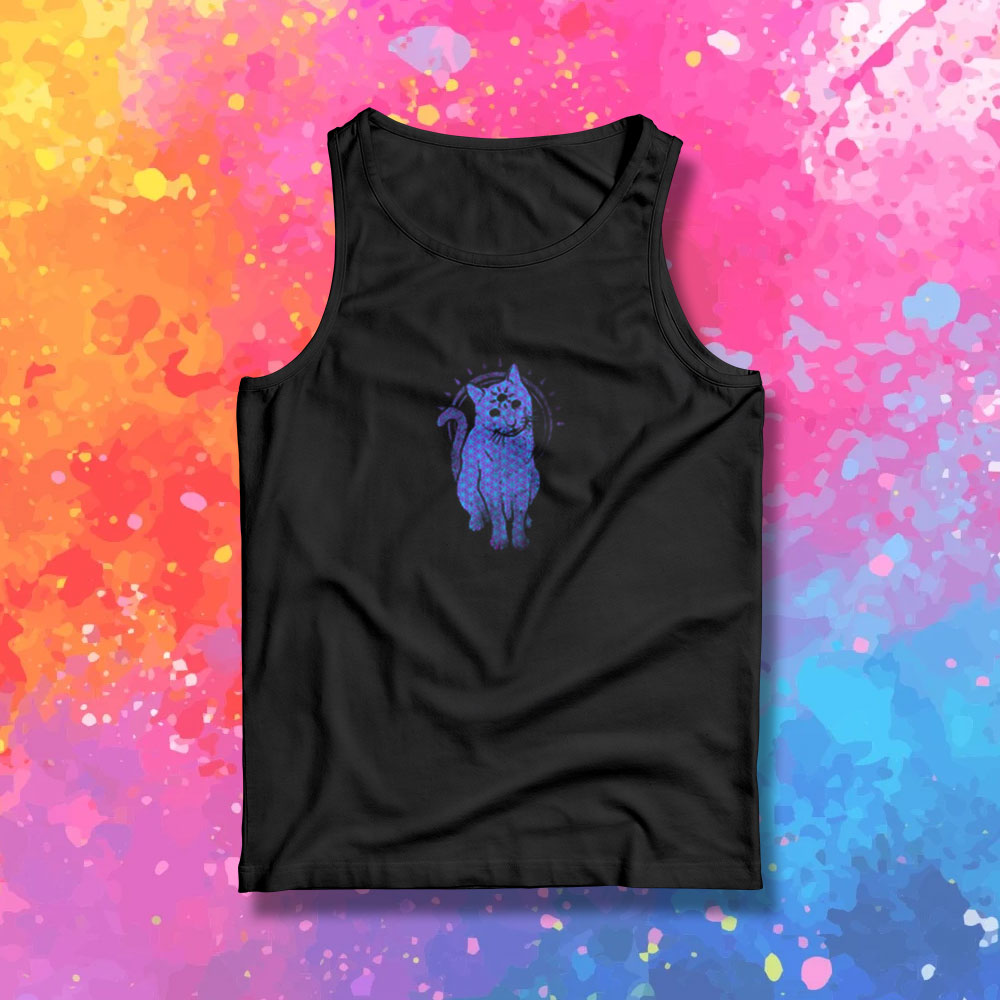 Trippy Kitty flower of life version Tank Top