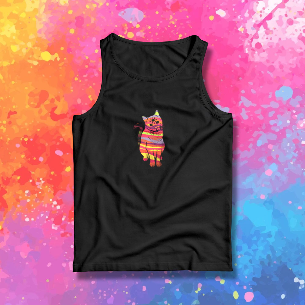 Trippy cat v4 Tank Top
