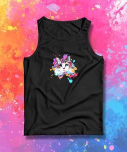 watercolour cat face Tank Top