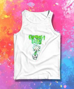 Green Day Smiling Sun Flower Tank Top